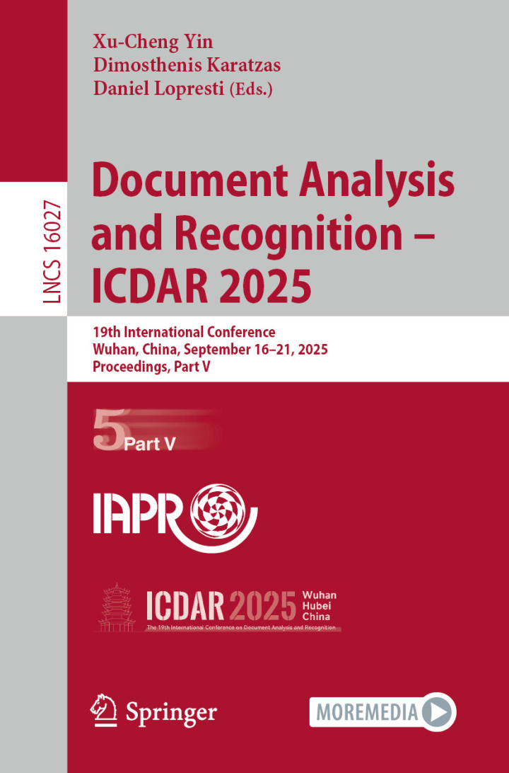 Document Analysis and Recognition – ICDAR 2025: 19th International Conference, Wuhan, China, September 16–21, 2025, Proceedings, Part V